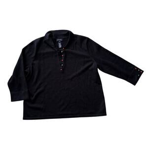 Jones New York Vintage Knit Top Yarn Button Closures 2X